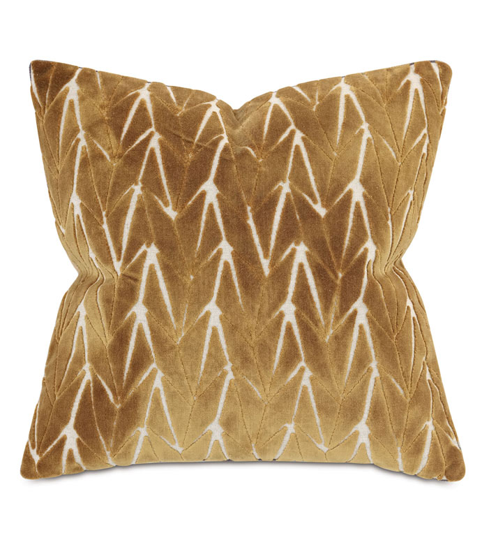 Phase Velvet Pillow in Mustard